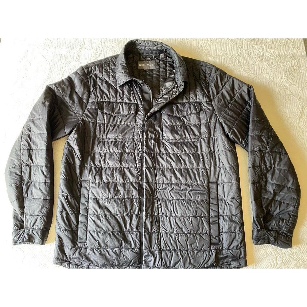 Slate & Stone Jacket Mens Large Puffer Lightweight Travel Four Pockets s1